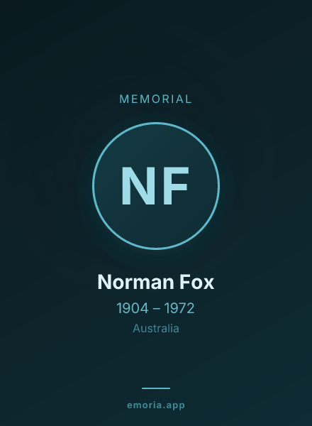 Memorial portrait of Norman Fox