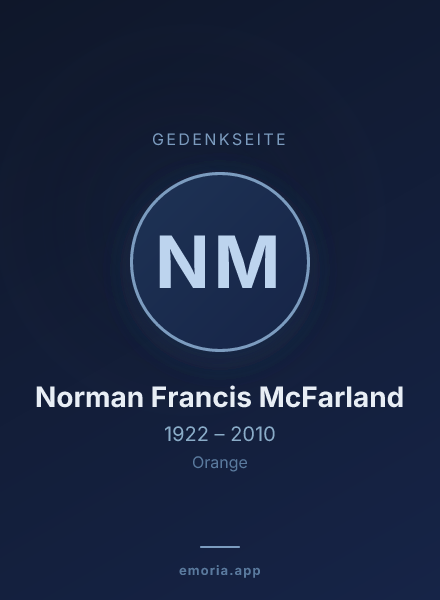 Gedenkportrait von Norman Francis McFarland