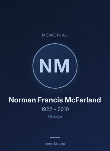Memorial portrait of Norman Francis McFarland