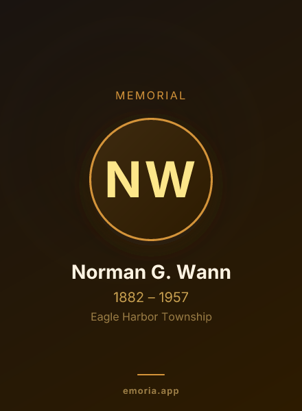 Memorial portrait of Norman G. Wann