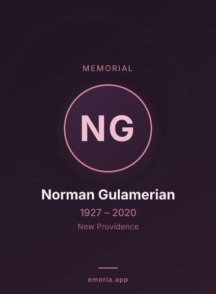 Memorial portrait of Norman Gulamerian