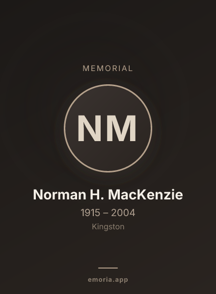 Memorial portrait of Norman H. MacKenzie