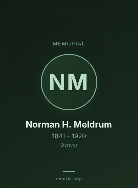 Memorial portrait of Norman H. Meldrum