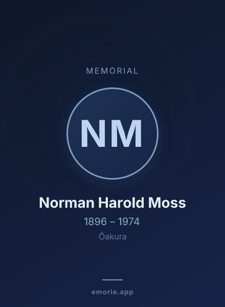 Memorial portrait of Norman Harold Moss