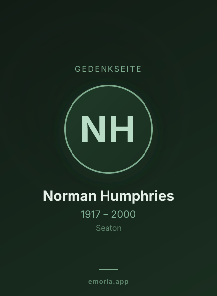 Gedenkportrait von Norman Humphries