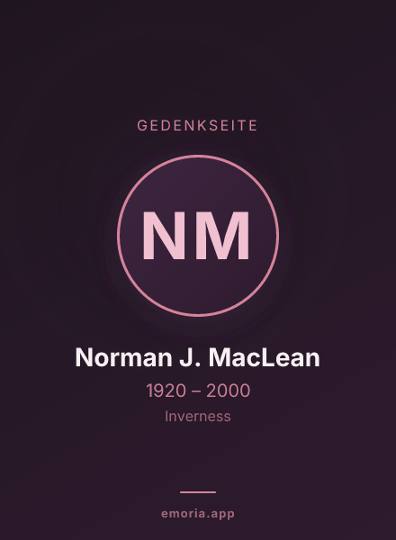 Gedenkportrait von Norman J. MacLean