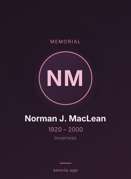 Memorial portrait of Norman J. MacLean