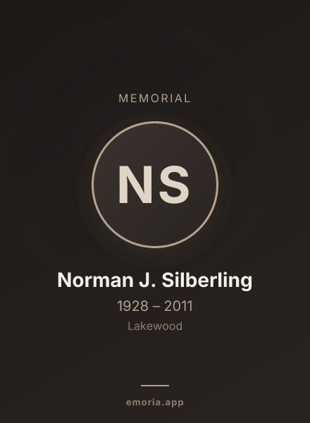 Memorial portrait of Norman J. Silberling