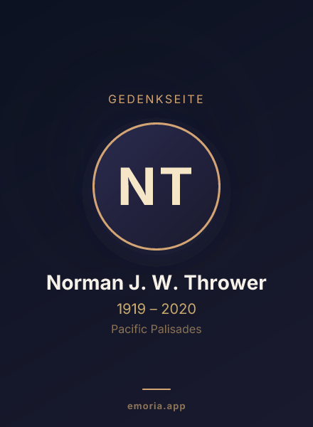 Gedenkportrait von Norman J. W. Thrower