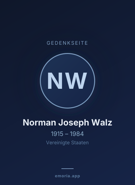 Gedenkportrait von Norman Joseph Walz