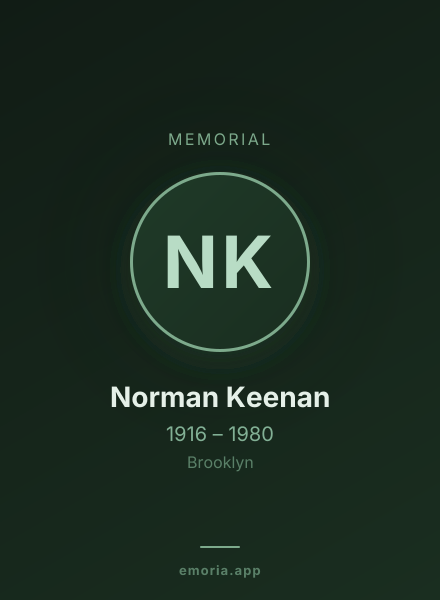 Memorial portrait of Norman Keenan