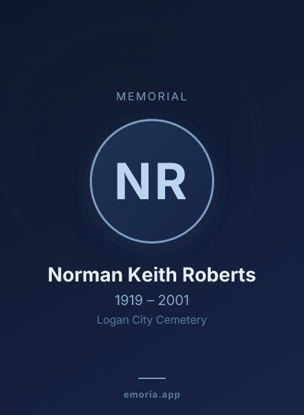 Memorial portrait of Norman Keith Roberts