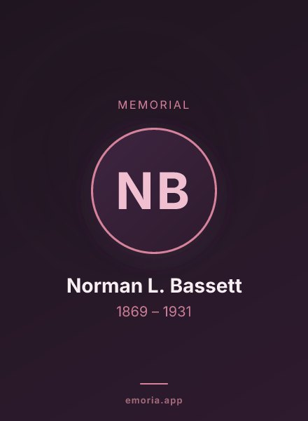 Memorial portrait of Norman L. Bassett