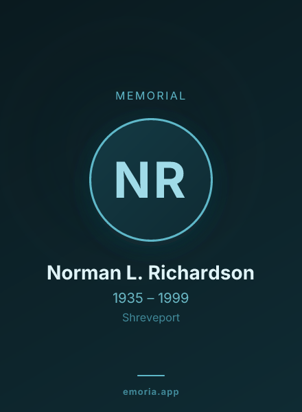 Memorial portrait of Norman L. Richardson