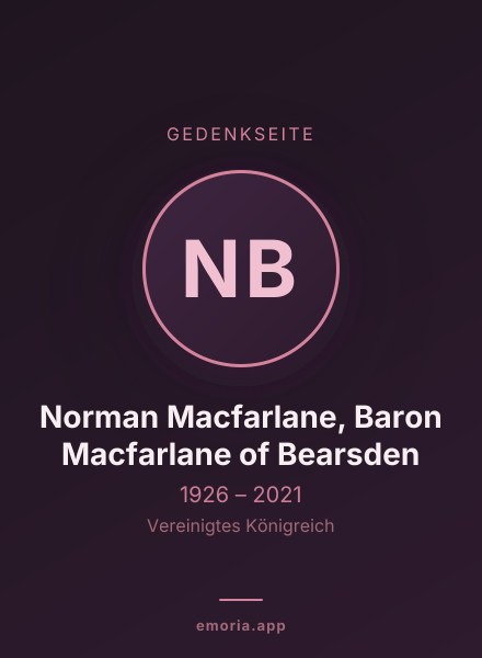 Gedenkportrait von Norman Macfarlane, Baron Macfarlane of Bearsden