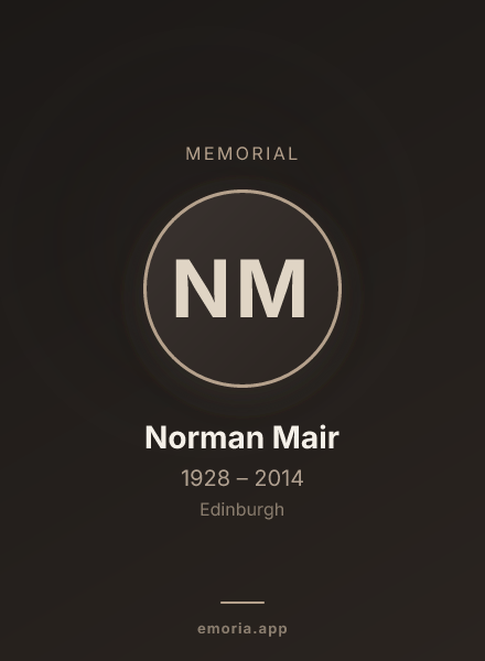 Memorial portrait of Norman Mair