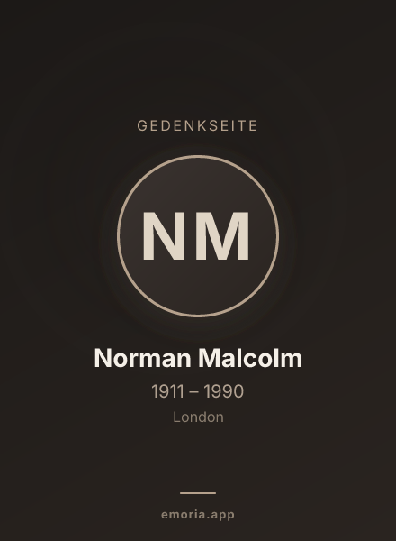 Gedenkportrait von Norman Malcolm