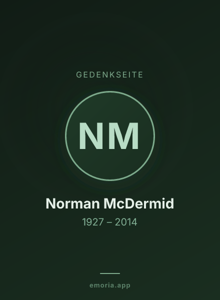 Gedenkportrait von Norman McDermid