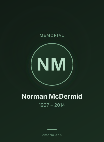 Memorial portrait of Norman McDermid