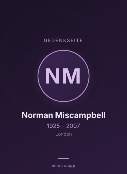 Gedenkportrait von Norman Miscampbell