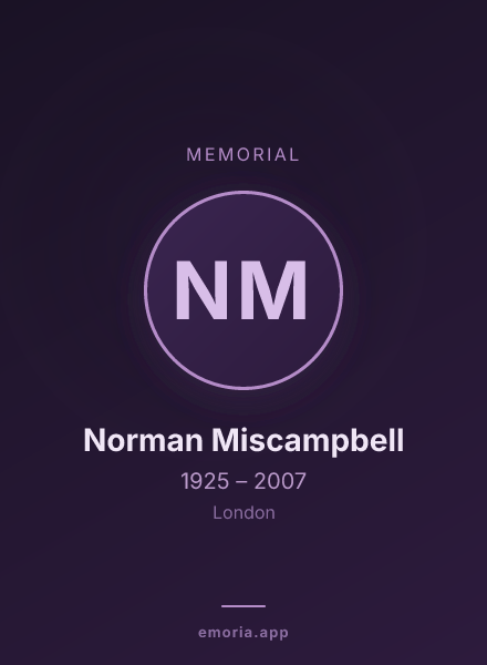 Memorial portrait of Norman Miscampbell