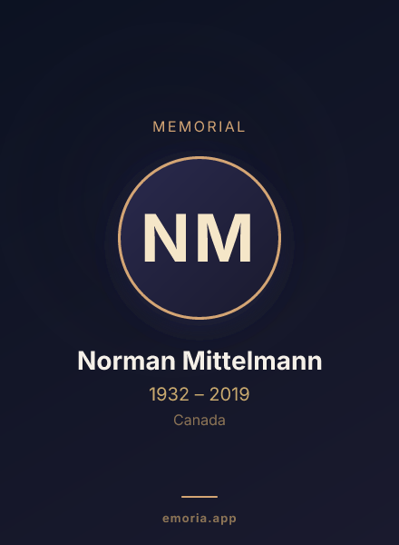 Memorial portrait of Norman Mittelmann