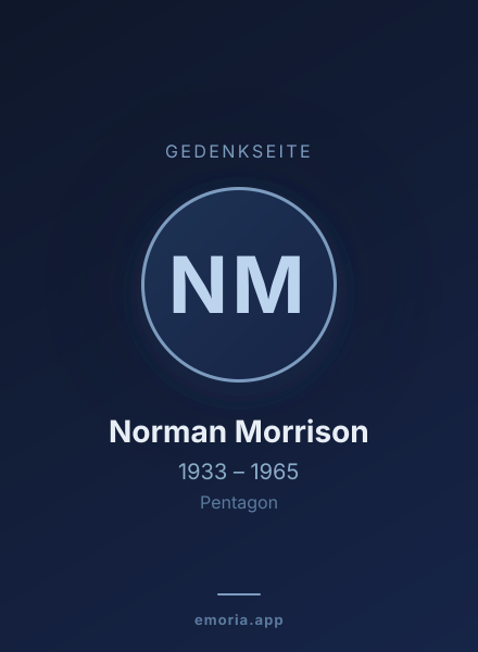 Gedenkportrait von Norman Morrison