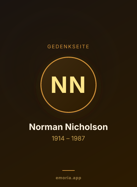 Gedenkportrait von Norman Nicholson