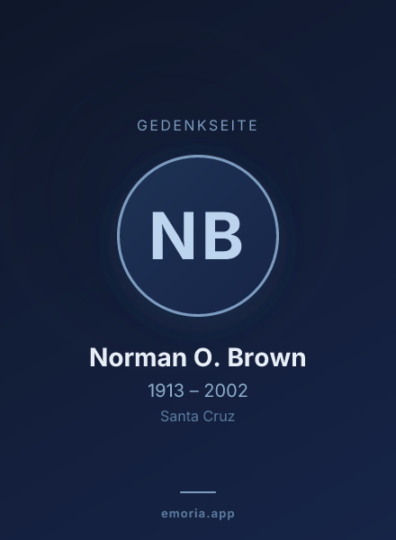 Gedenkportrait von Norman O. Brown