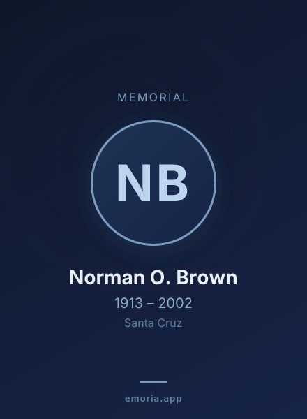 Memorial portrait of Norman O. Brown