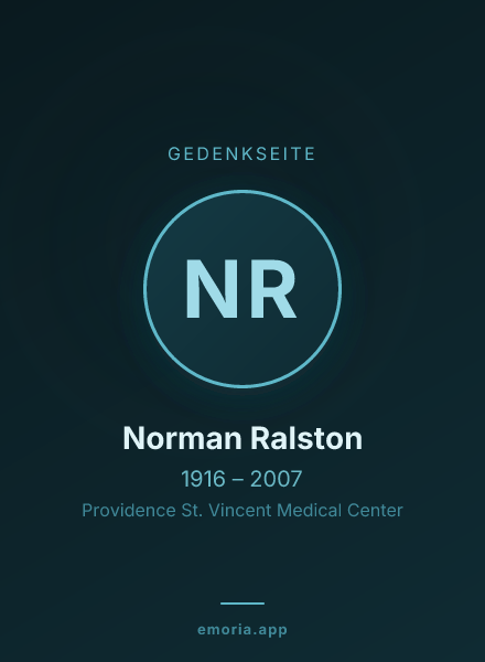 Gedenkportrait von Norman Ralston
