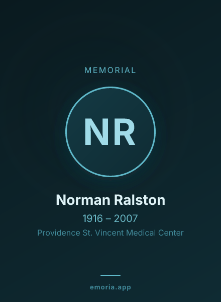 Memorial portrait of Norman Ralston