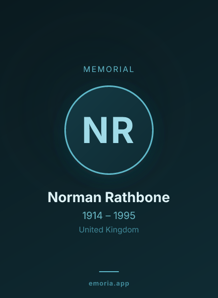 Memorial portrait of Norman Rathbone
