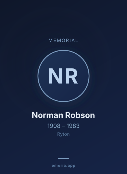 Memorial portrait of Norman Robson