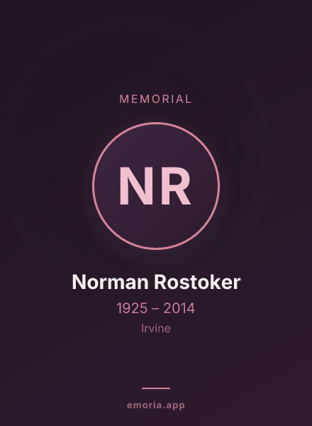 Memorial portrait of Norman Rostoker