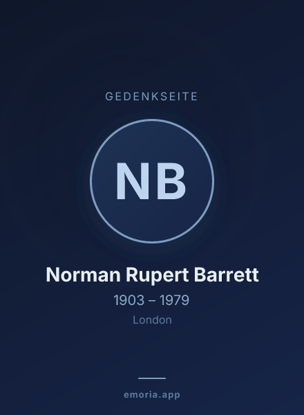 Gedenkportrait von Norman Rupert Barrett