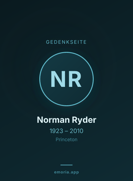 Gedenkportrait von Norman Ryder