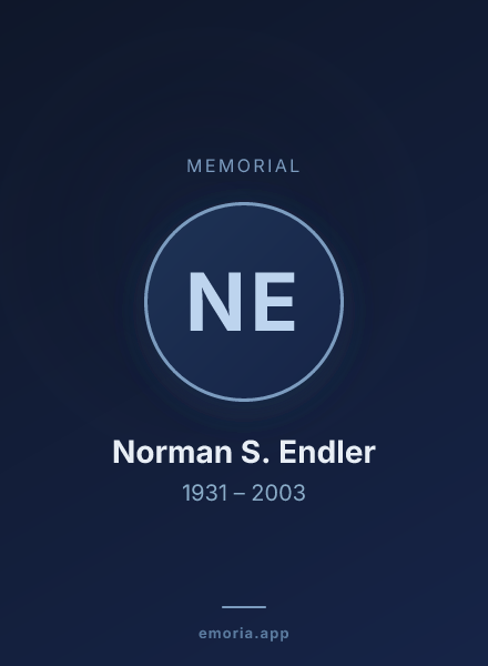 Memorial portrait of Norman S. Endler