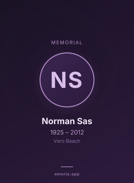 Memorial portrait of Norman Sas