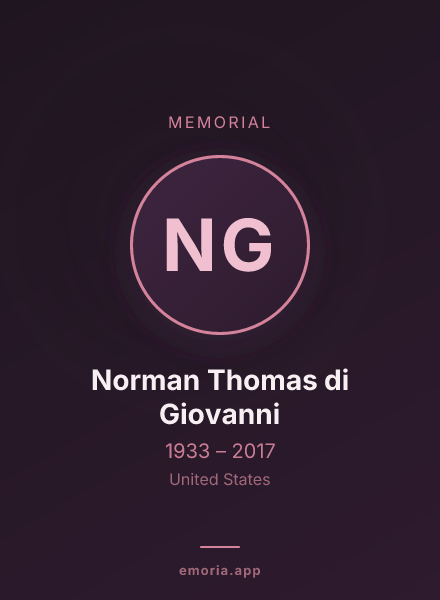 Memorial portrait of Norman Thomas di Giovanni