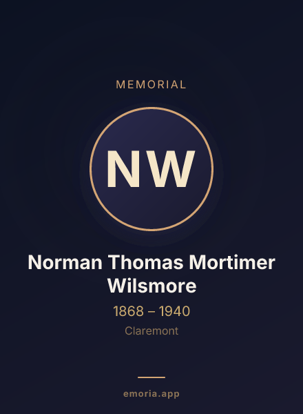 Memorial portrait of Norman Thomas Mortimer Wilsmore