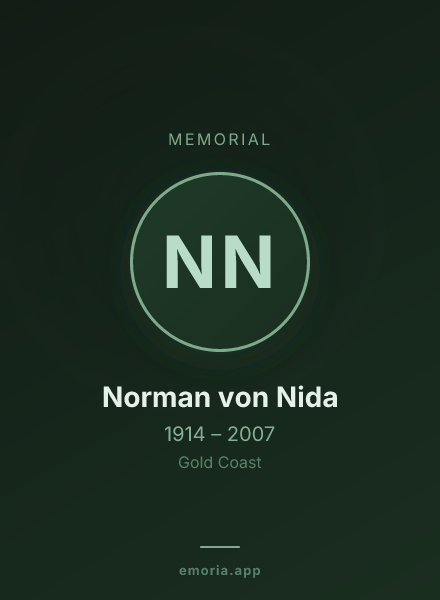 Memorial portrait of Norman von Nida