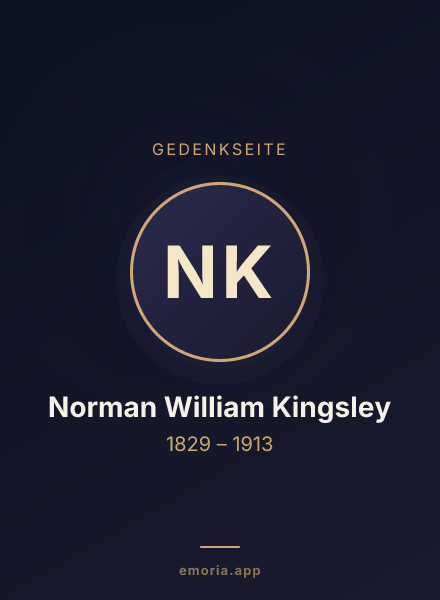 Gedenkportrait von Norman William Kingsley
