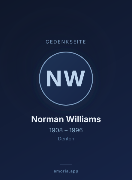 Gedenkportrait von Norman Williams