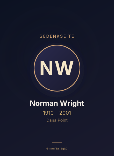 Gedenkportrait von Norman Wright