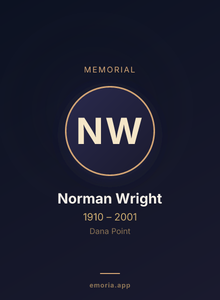 Memorial portrait of Norman Wright