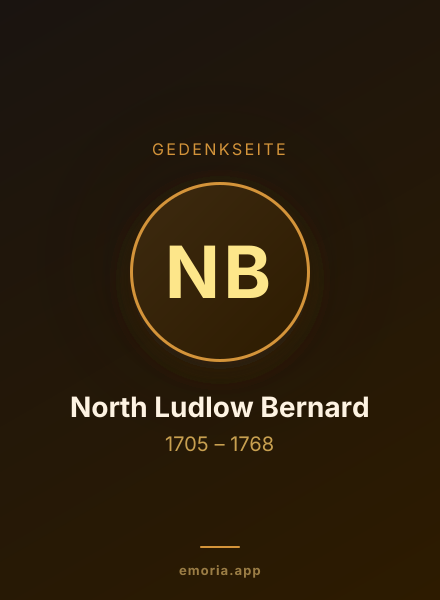 Gedenkportrait von North Ludlow Bernard