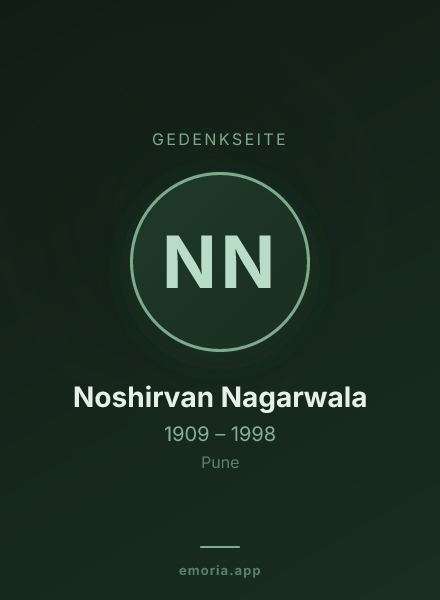 Gedenkportrait von Noshirvan Nagarwala