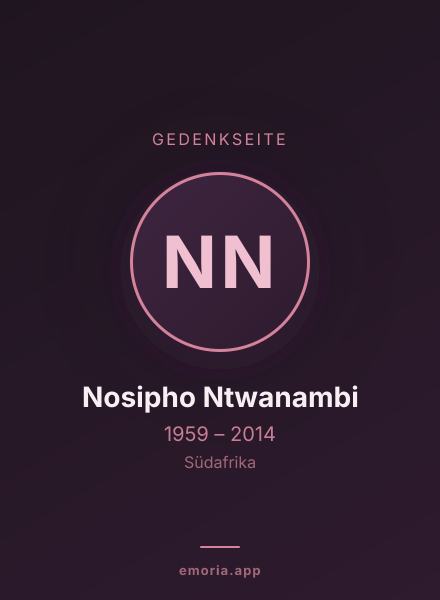 Gedenkportrait von Nosipho Ntwanambi