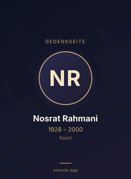 Gedenkportrait von Nosrat Rahmani